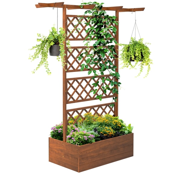 Roofed Trellis for Hanging Decor / Outdoor Planting Area / Support Large Root Plants