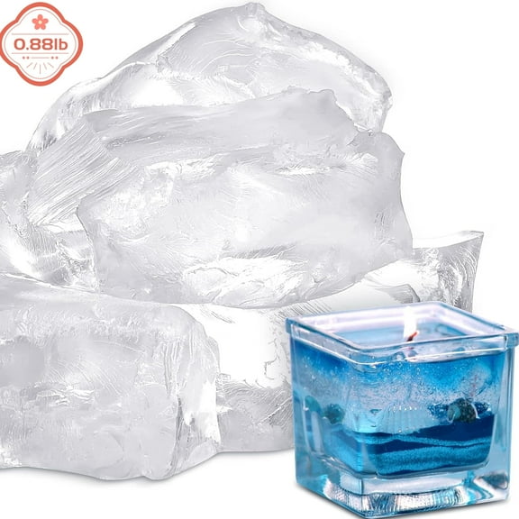 Roofei 0.88 lb/400g Gel Wax for Candle Making DIY Transparent Gel Candle Wax Clear Wax for Candle Making DIY Project