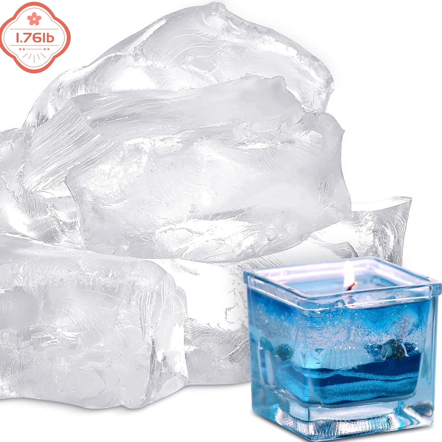 Roofei 1.76lb/800g Clear Candle Wax Jelly Gel Wax for Candle Making Gel