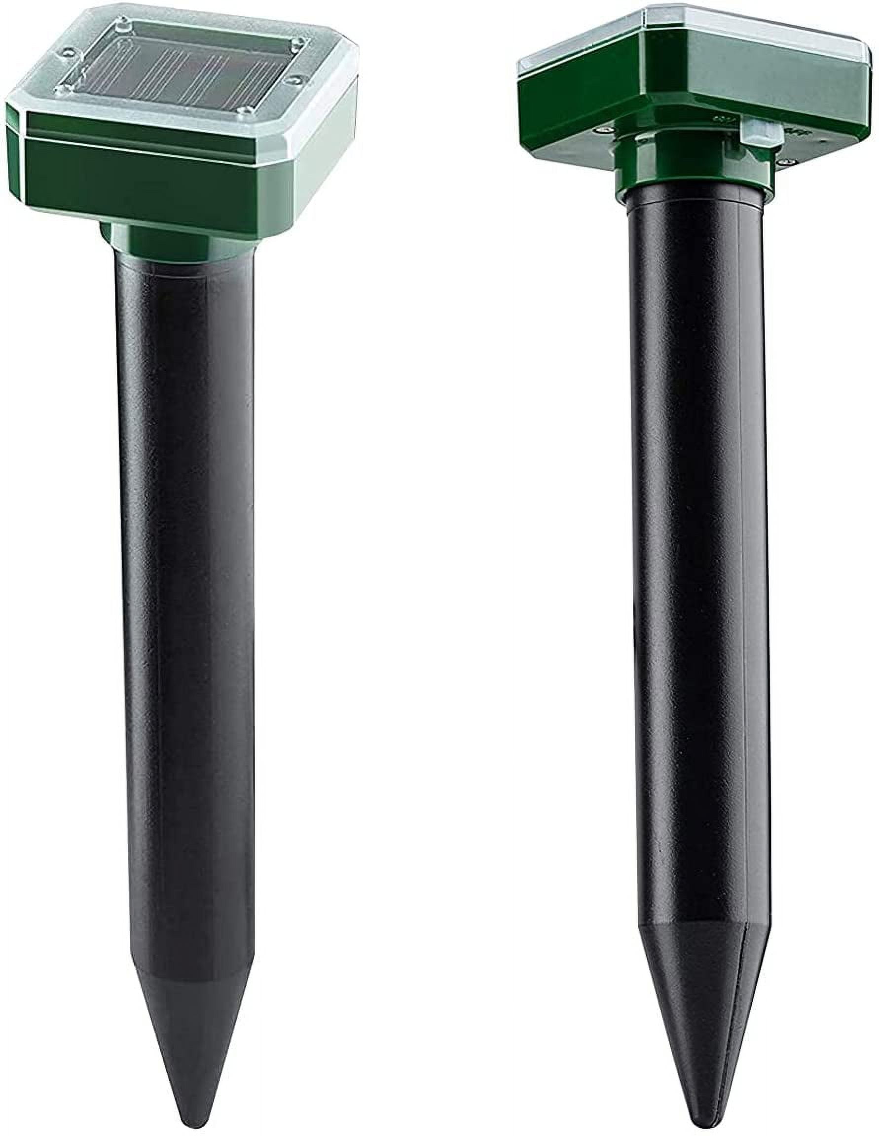 Roofei 2 PCS Solar Mole Repellent, Solar Mole Repeller Ultrasonic Pest Deterrent, IP65 Waterproof Animal Repellent, Rodent Repellent Pest Control Gopher, Vole & Snake for Outdoor Lawn Garden Yards