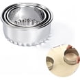 thumbnail image 1 of MODANU 3Pcs Round Cookie Cutters Scone Biscuit Cutters Stainless Steel Dumpling Cutters Metal Circle Biscuit Cutters Set Cake Pastry Cutters with Flower Fluted Edge for Cooking & Baking, 1 of 8