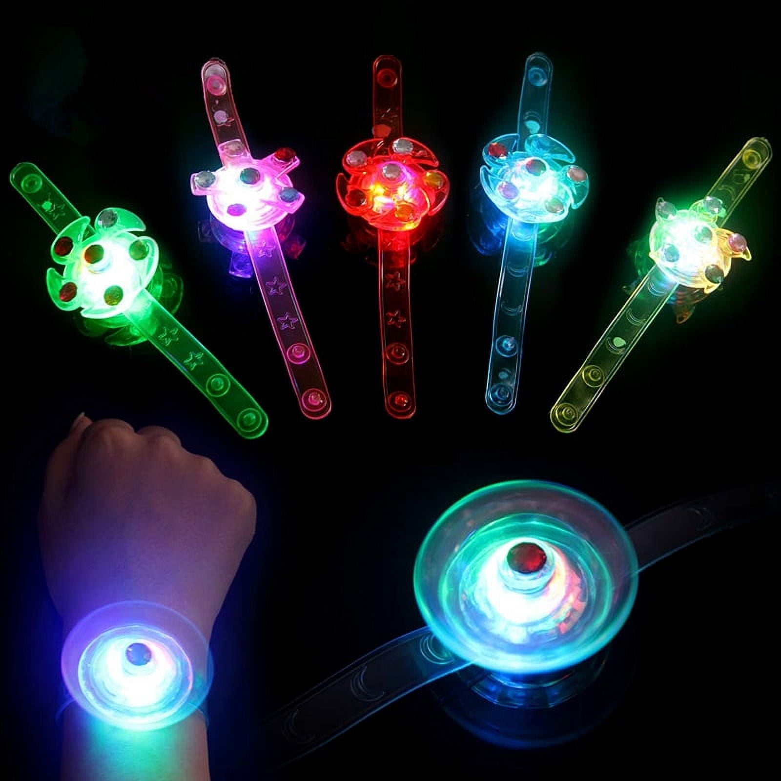 Hungdao 72 Packs Glow LED Bracelets 12 Neon Color Glow In The Dark Light up  Bracelet Party Supplies for Kids Adults Flashing LED Bracelet Toy for