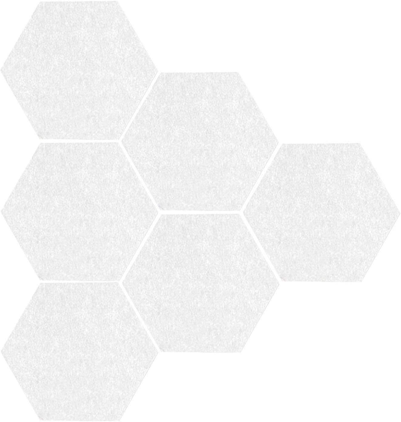 Roofei 6 Pack Hexagon Felt Bulletin Board Tiles, Self Adhesive Pin