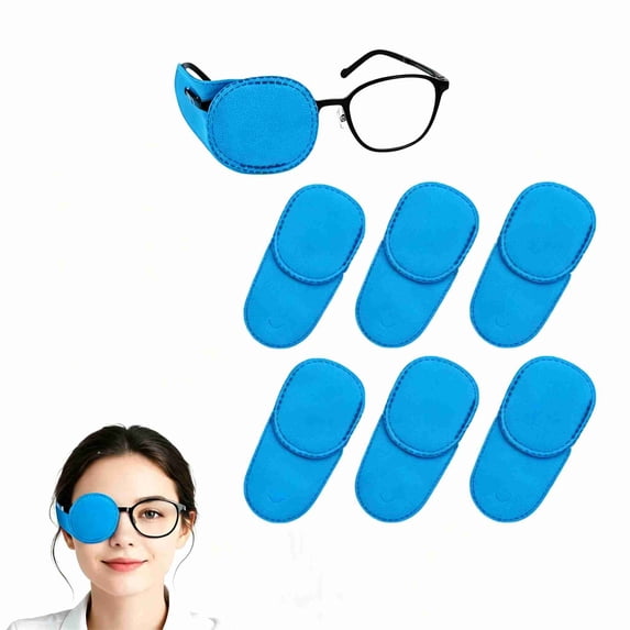 6 Pack Kids Eye Patches, Eye Patches for Kids Glasses, Boys Right Eye Patches, for Kids Treating Lazy Eye Strabismus Amblyopia and After Surgery Recovery of Eye Patches (Blue)