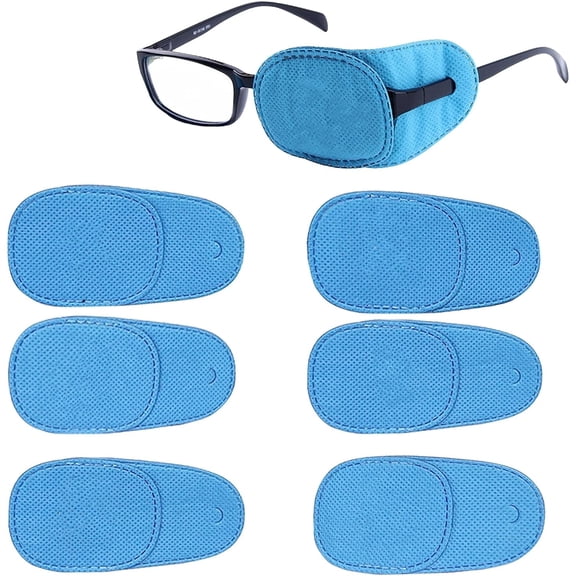 6 Pack Kids Eye Patches, Eye Patches for Kids Glasses, Boys Right Eye Patches, for Kids Treating Lazy Eye Strabismus Amblyopia and After Surgery Recovery of Eye Patches (Blue)