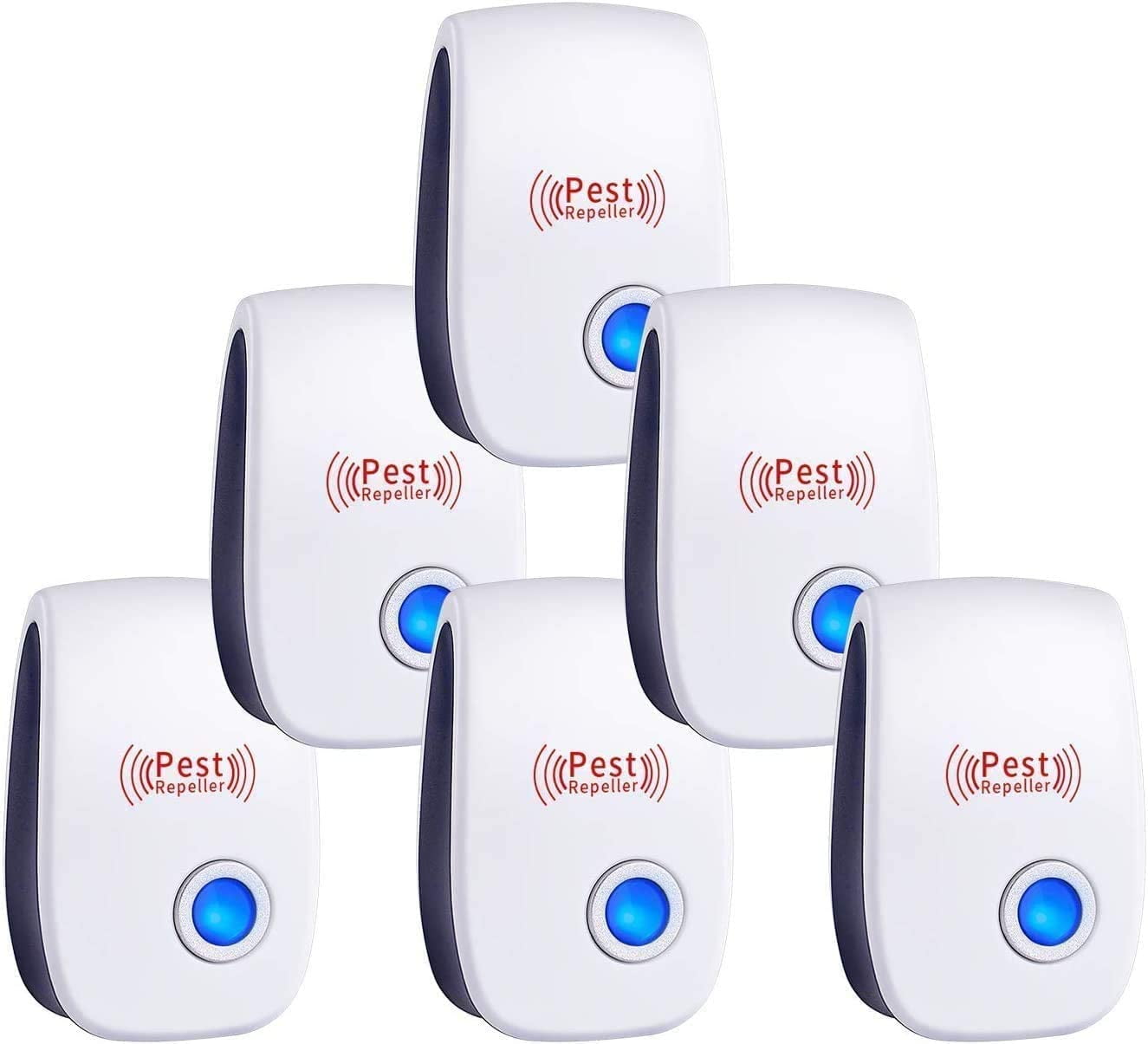 Roofei 6 Packs Ultrasonic Pest Repeller, Indoor Ultrasonic Insect ...