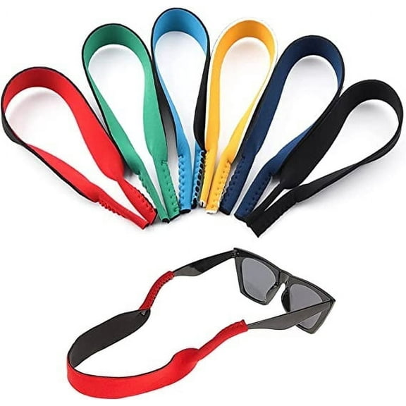 MODANU 7 Pack 13" Anti-Slip Silicone Glasses Straps, Soft Eyewear Retainer Eyeglasses Holder for Kids Adult Sports - Black, Red, Brown, Gray, Blue, Green,Yellow