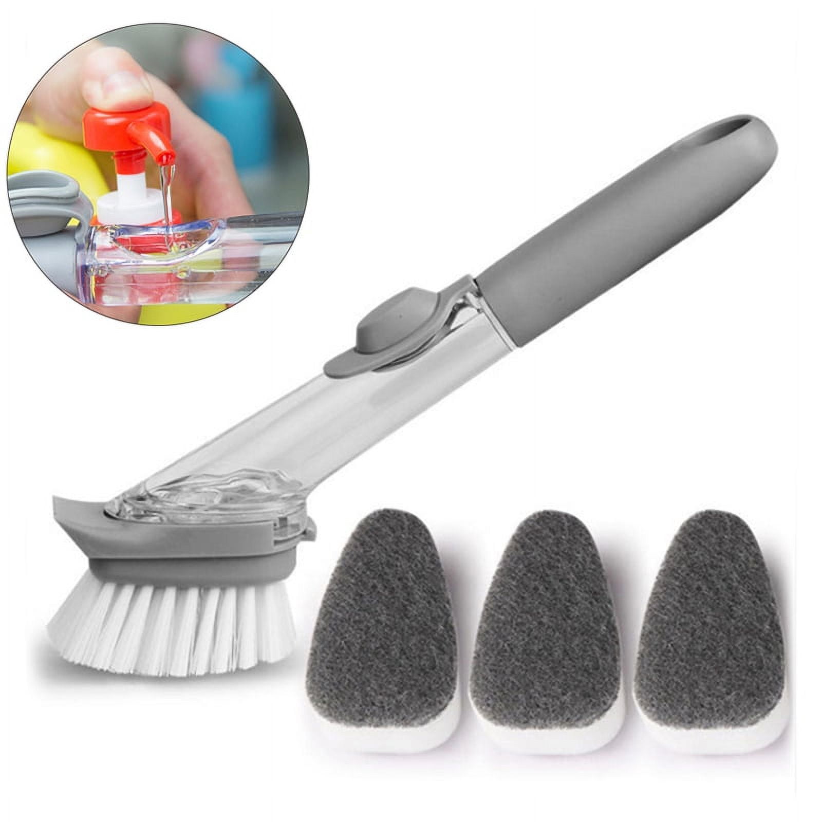 Delaware DURABLES Dish Wand Sponge Kitchen Set with Soap Dispenser-  Cleaning Supplies, Dish Brush with Handle, Scrub Brush with Long Handle,  Cleaning