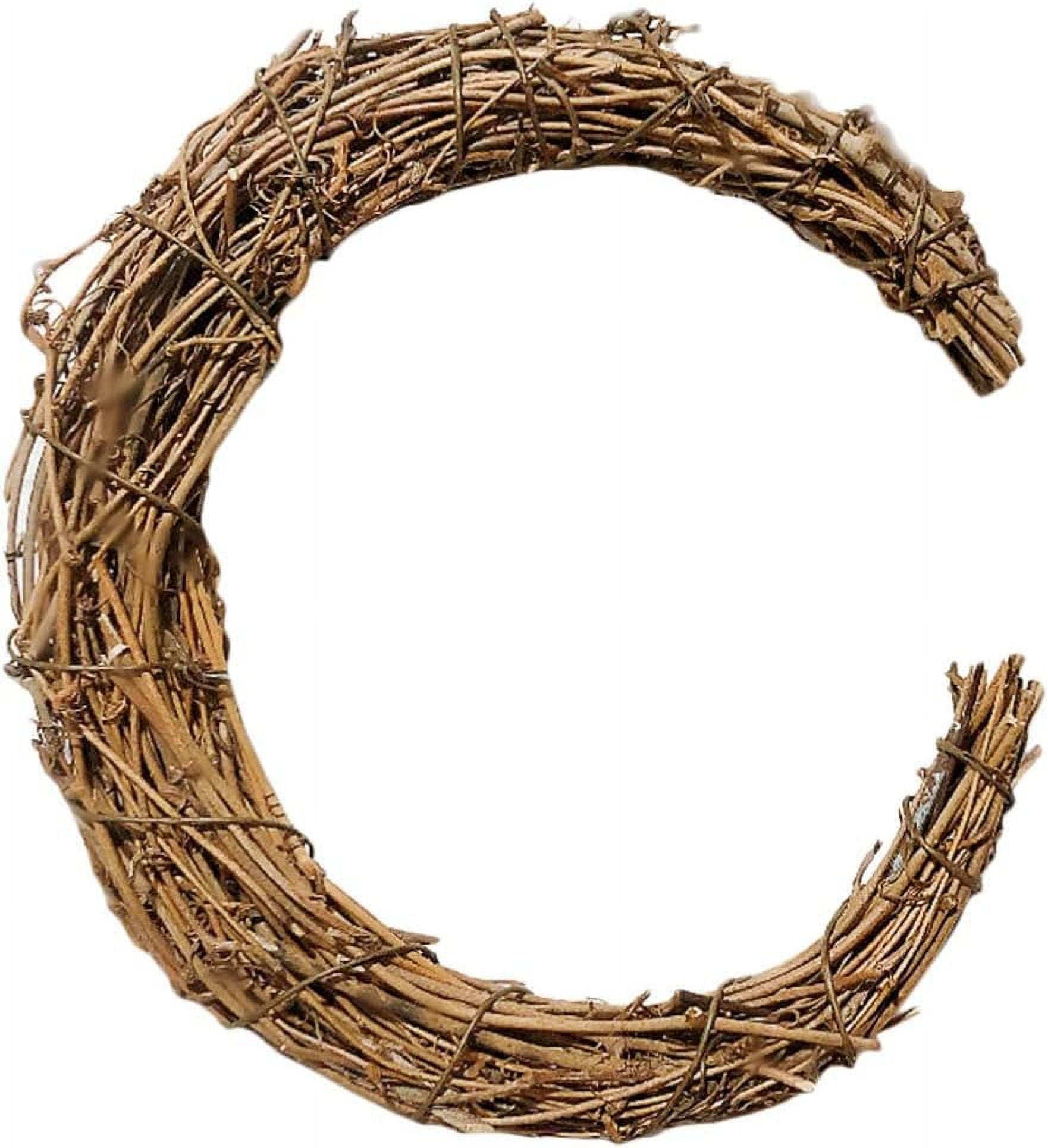 Roofei Grapevine Wreath 30cm Half Moon Vine Branch Wreath Rattan Wreath