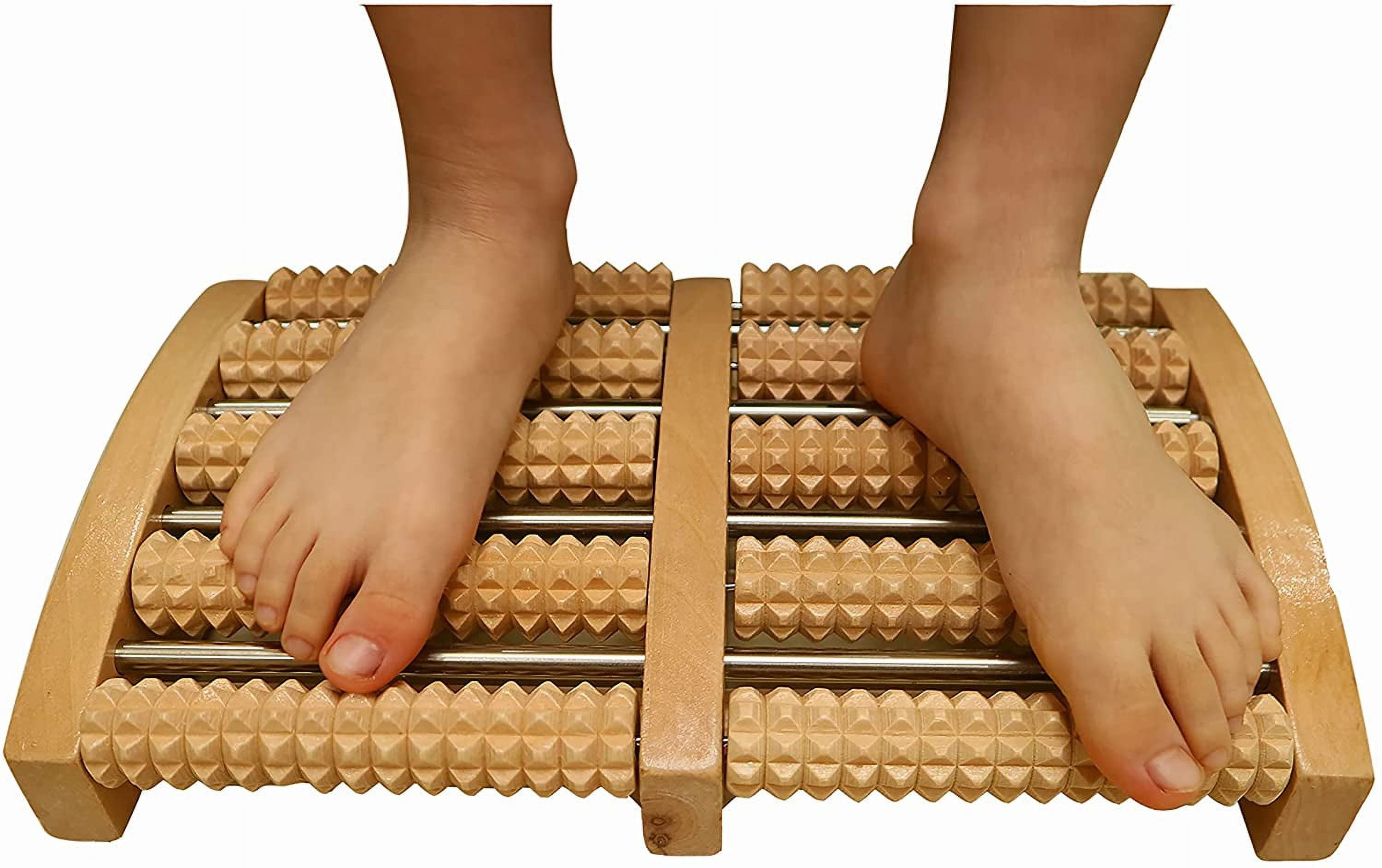 Wooden Foot Massager Roller - Plantar Fasciitis & Stress Relief