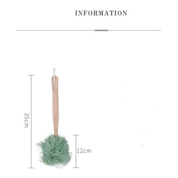 MODANU Loofah on a Stick, Loofah Back Scrubber for Shower, Bath Sponge with Handle Soft Mesh Lufas, Exfoliating Luffa,Pack of 1