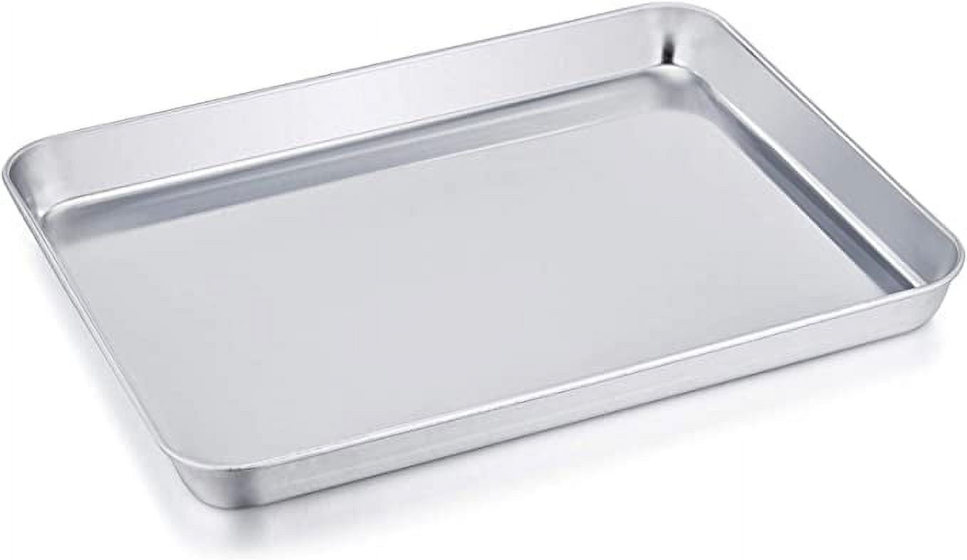 Roofei Baking Sheet with Cooling Rack Set(1 Baking Pan+1 Baking Rack)  Stainless Steel Non Stick Small Cookie Sheet Set, Size 10.5 x 8 x 1 Inch,  Easy to Clean Small Baking Sheet