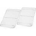 thumbnail image 1 of MODANU Stainless Steel Nonstick Wire Grid Baking Tray Cake Cooling Rack Oven Kitchen Pizza Bread Barbecue Cookie Biscuit Holder Shelf (2 Pcs), 1 of 6