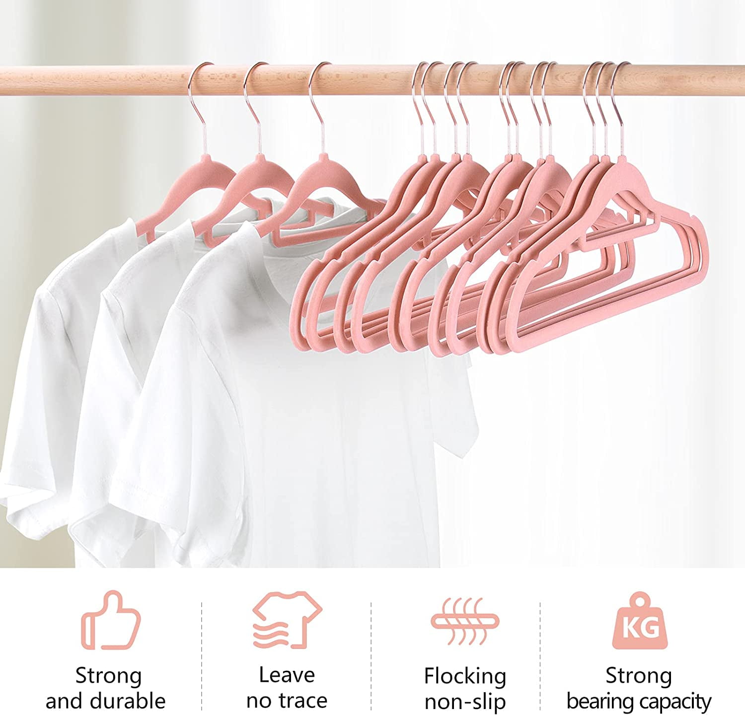 Roofei Velvet Hangers 5 Pack Nonslip Clothes Hangers Heavy