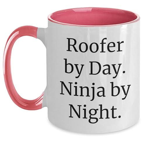 Roofer By Day Ninja By Night Two Tone Coffee Mug Valentine's Day Unique Gifts Gifts from Friends to Roofer