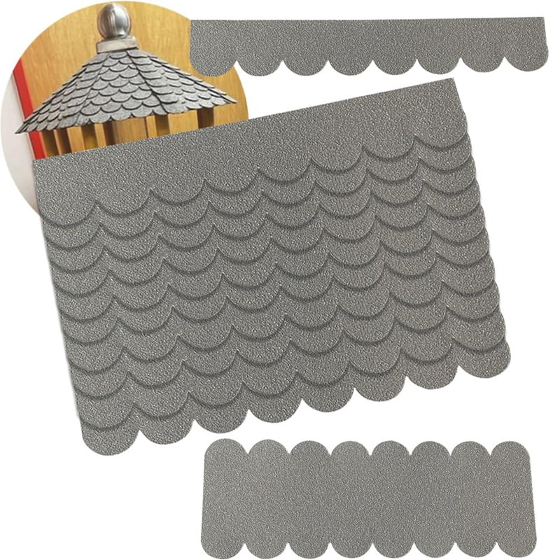 Roofing Felt Shingles Roof Felt for Bird House Roofing Felt Self-Adhesive 21 Pieces Mini Roof Shingles for Nesting Box