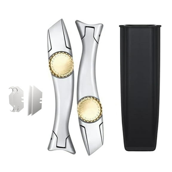 Roofing Knife,2Pack Carpet Knife with Replacement Utility Knife Blades,Roofing Tools with Holder for Carpet Cutter,2 x carpet knives 1 x knife case 4 x blades,Photo Color