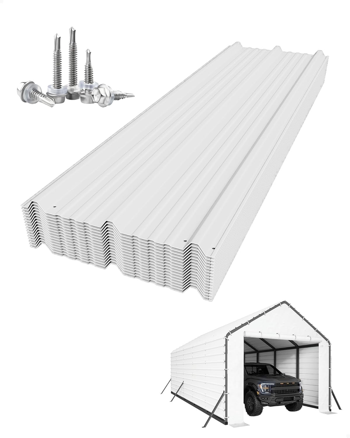 Roofing Panels for Metal Carports 13x16/13x21/13x26 Ft Heavy-Duty 27 ...