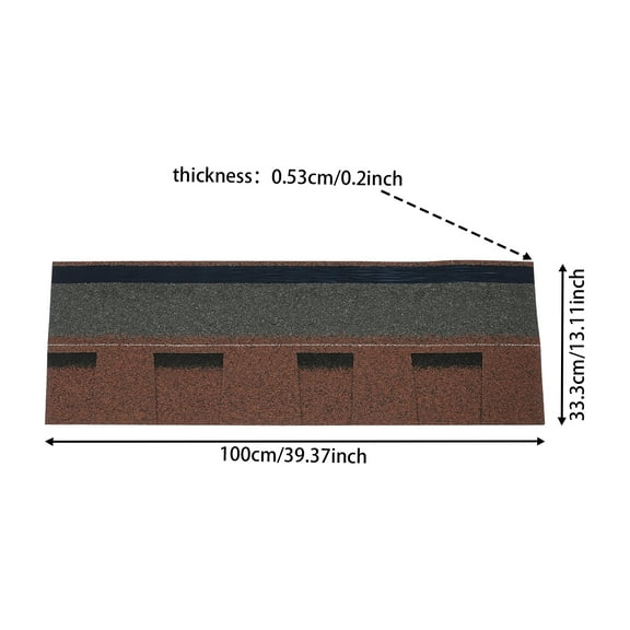 Roofing Shingles, Asphalt Shingles Roof Tiles, 16Pcs Asphalt Roof Shingles (Brown)