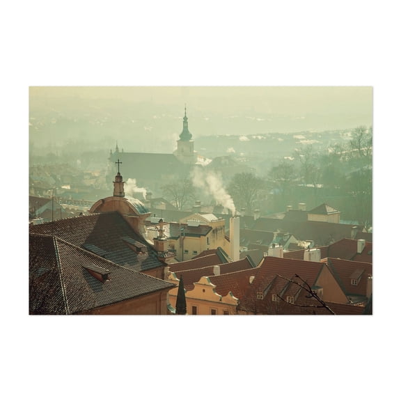 Roofs of Mala Strana. Prague - Prague Czechia Photography Cityscape Architecture Vintage Scenic Rustic Winter Travel Poster Unframed Wall Art Print 4 x 6 inches