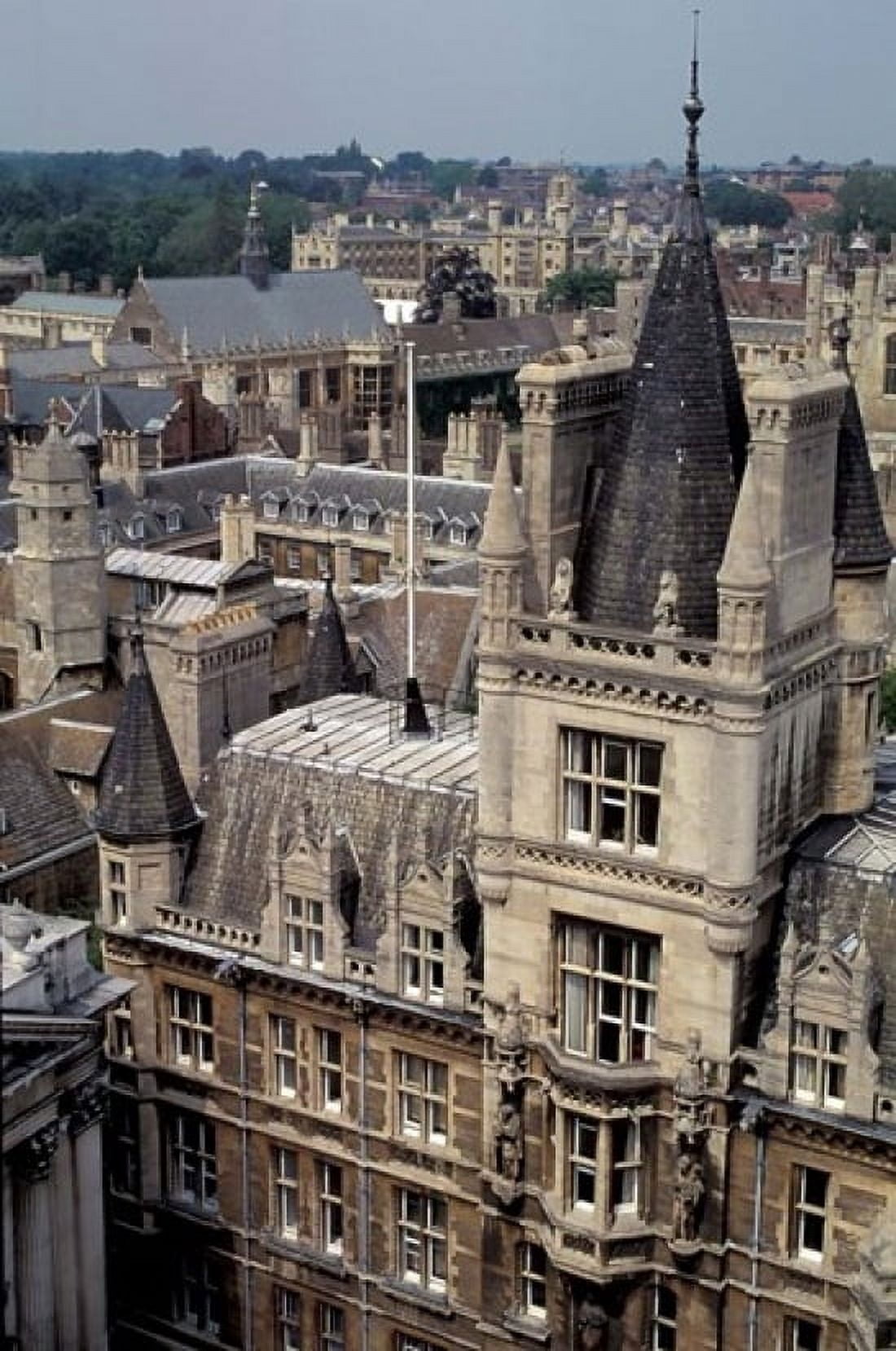 Roofs of Cambridge Univertisy Cambridge England Canvas Art - Nik Wheeler DanitaDelimont (12 x 17)