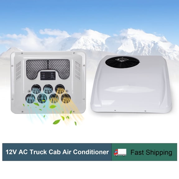 Rooftop 12V RV Air Conditioner & Heater Combo, 10000BTU DC Parking AC for Camper Van/Truck/Motorhome