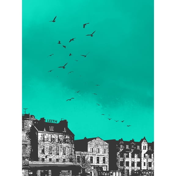 Rooftop Birds Leith Large Wall Art Print 24X32