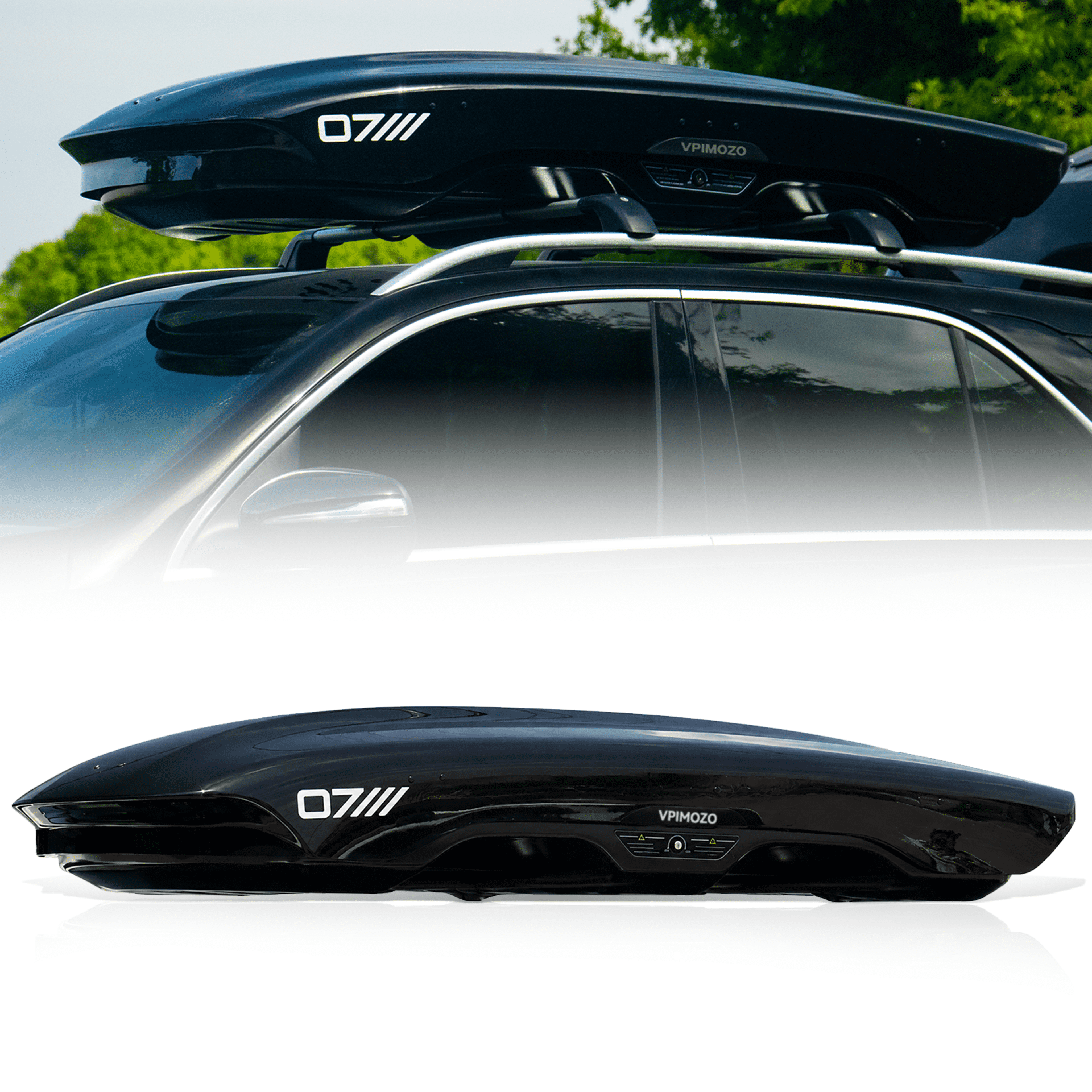 VPIMOZO Rooftop Cargo Box Carrier 21 Cu Ft,Dual-Side Universal Fit ...