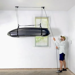 SKYSHALO Overhead Adjustable Garage Storage Rack 36x72 Ceiling Rack 550lb White Walmart