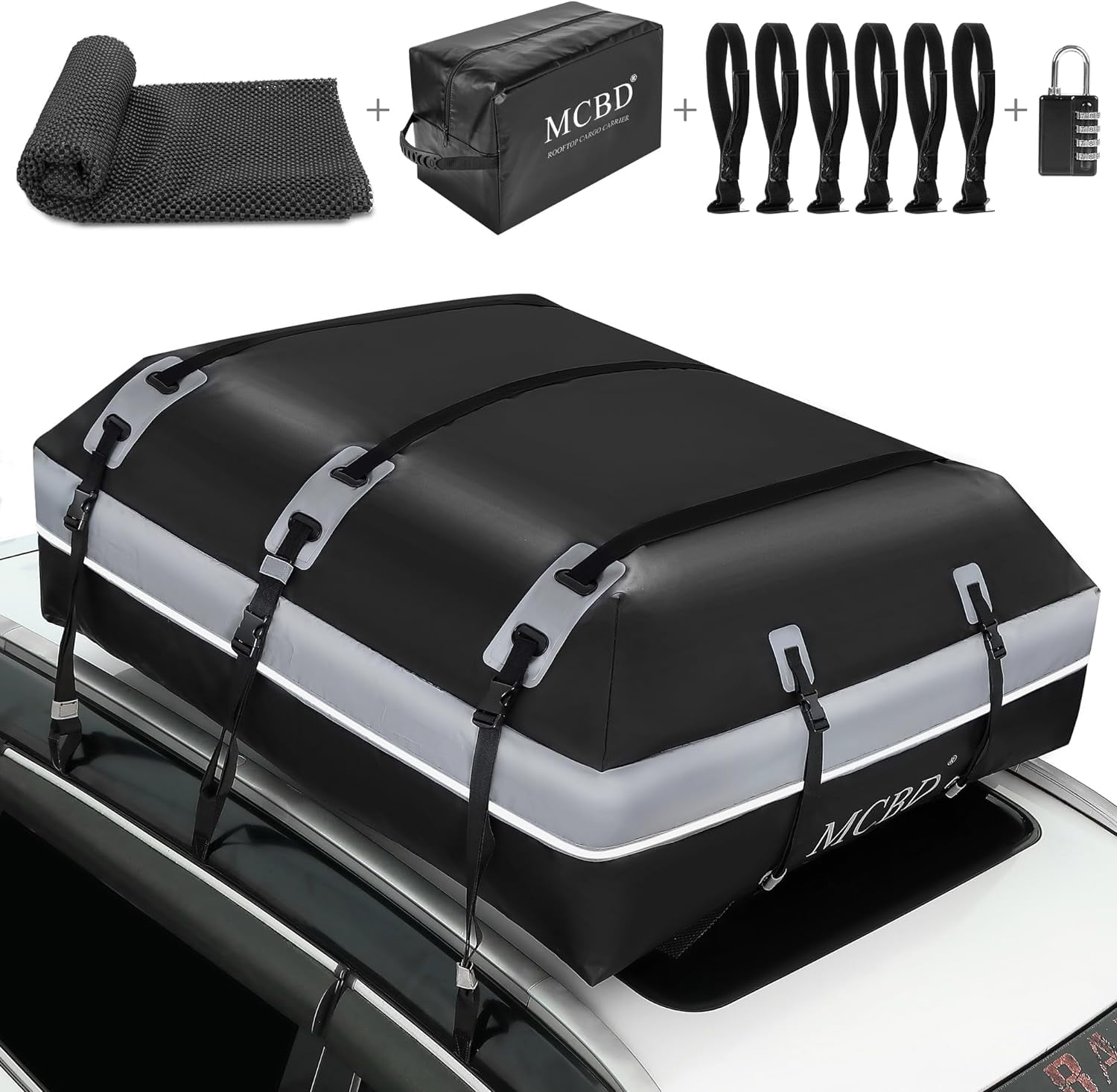 Rooftop Cargo Carrier 21 Cubic Feet Soft Shell Waterproof Car Roof Luggage Bag for All Vehicles SUV with without Rails includes 10 Reinforced Straps 6 Door Hooks Storage Bag Anti Slip Mat Walmart