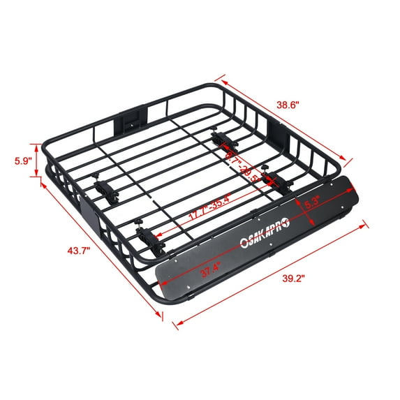 Rooftop Cargo Carrier Basket Motoring Roof Rack,Top Mount Roof Rack 43 Black Steel,Black Steel