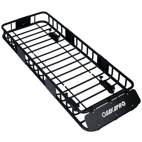 , Rooftop Cargo Carrier Basket Motoring Roof Rack,Top Mount Roof Rack 64" black steel, Black ,Steel ,