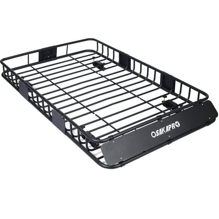 Rooftop Cargo Carrier Basket,Motoring Roof Rack,Top Mount Roof Rack 64",black steel