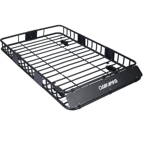 Rooftop Cargo Carrier Basket,Motoring Roof Rack,Top Mount Roof Rack 64",black steel