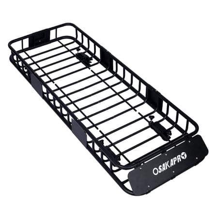 Rooftop Cargo Carrier Basket Motoring Roof Rack,Top Mount Roof Rack 64" black steel