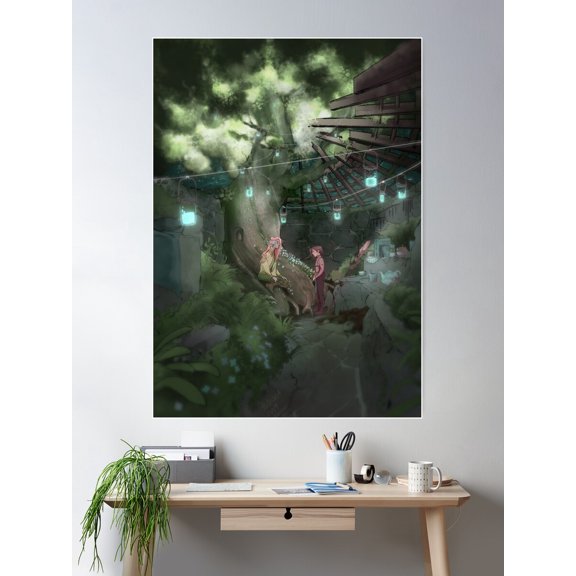 Rooftop Garden Poster Wall Art, Modern Wall Decor For Living Room Bedroom, 24x36 UNFRAMED