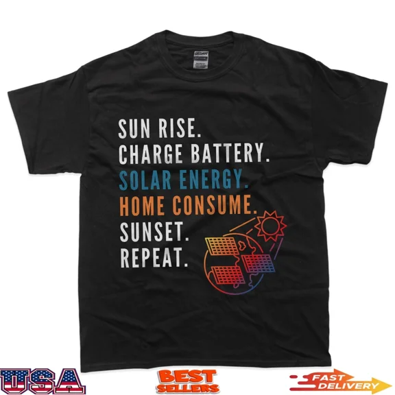 Rooftop Solar Power Renewable Energy Eco Day Art Unisex T-Shirt up to size 5XL