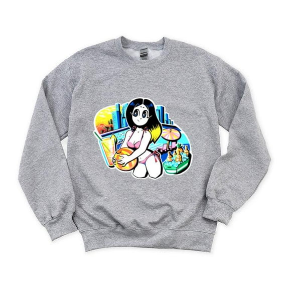 Rooftop Summer Party City View Urban Drink Sunset Fun Vibe Music Chill Sweatshirt, for men & women, up to size 5XL