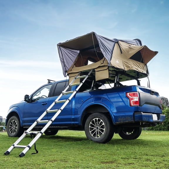 Rooftop Tent Hard Shell for SUV Truck, Waterproof Roof Top Tent with 2.36" Foam Mattress, Oxford Fabric, Aluminum Ladder for Camping
