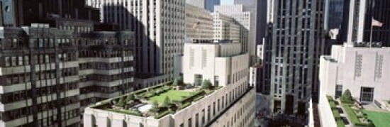 Rooftop View Of Rockefeller Center NYC New York City New York State USA Canvas Art - Panoramic Images (36 x 12)