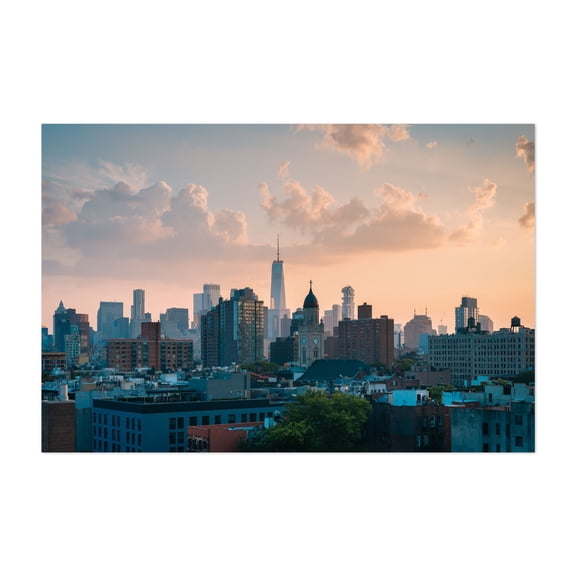 Rooftop Views, East Village 03 - Manhattan New York Photography Cityscape Skyline Sunset Architecture City Scenic Unframed Wall Art Print 32 x 48 inches