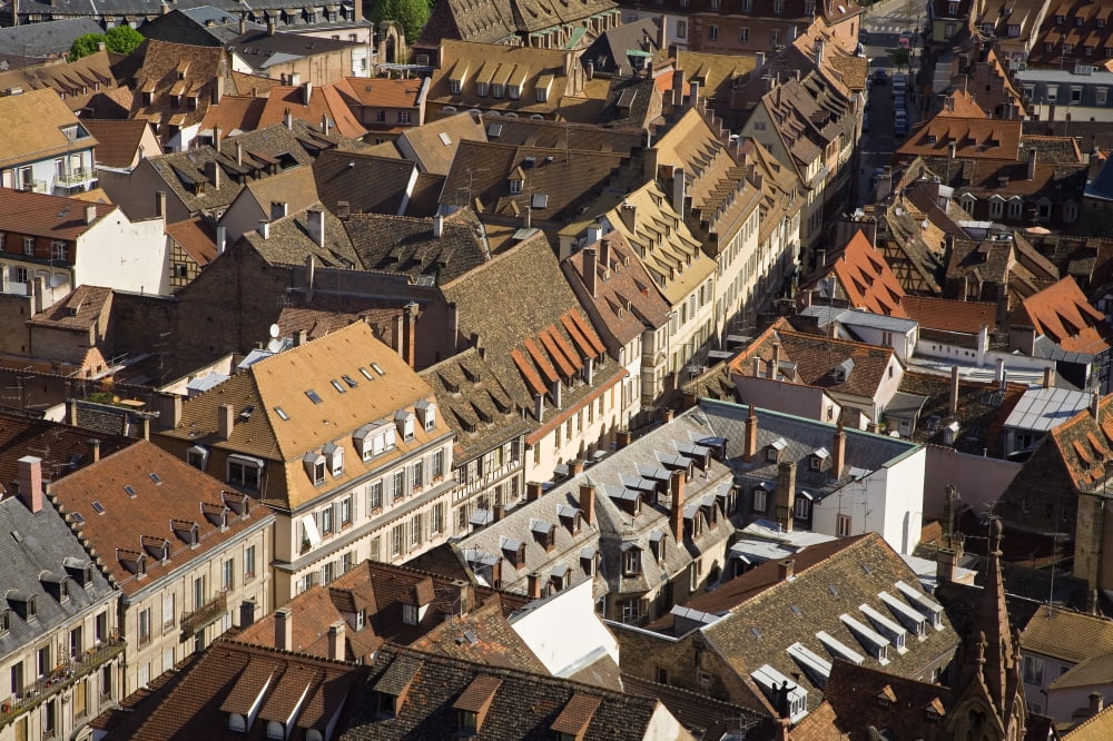 Rooftops In The City Of Strasbourg Alsace Region France Canvas Art - John Sylvester Design Pics (34 x 22)