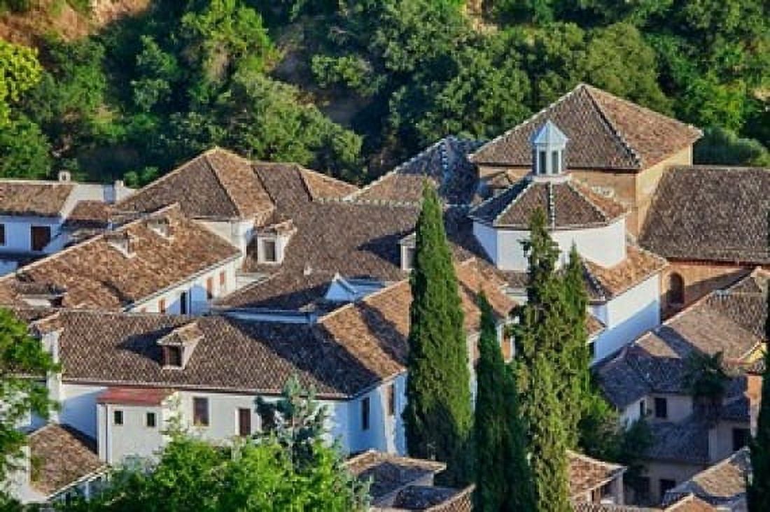 Rooftops of the Albayzin district Granada Spain Canvas Art - Julie Eggers DanitaDelimont (38 x 25)