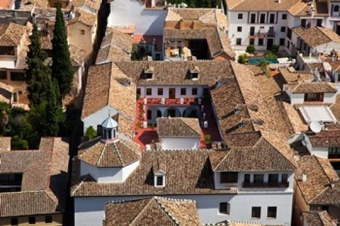 Rooftops of the town of Granada seen from the Alhambra Spain Canvas Art - Julie Eggers DanitaDelimont (19 x 12)