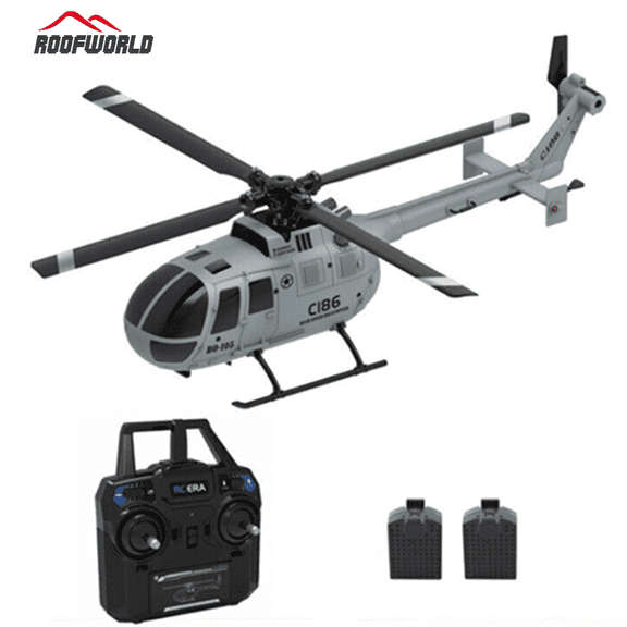 Roofworld C186 2.4G RC Helicopter with 6-Axis Gyroscope, Gray