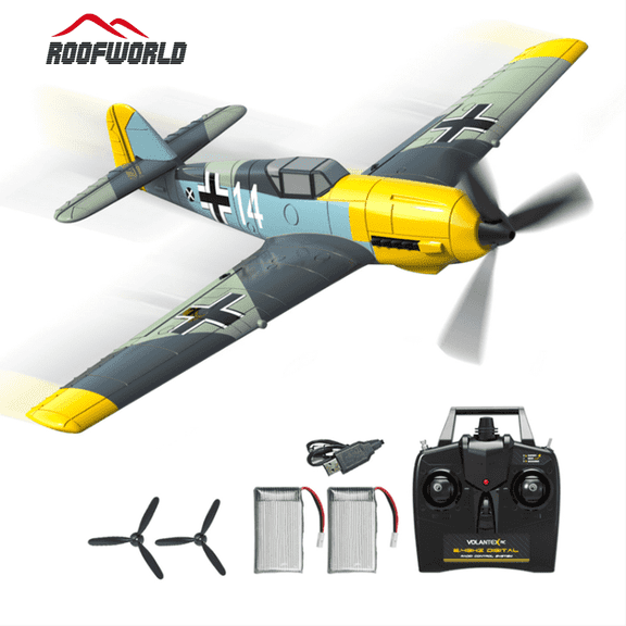 Roofworld RC Airplane 4CH 6-Axis Gyro Park Flyer Remote Control RTF Plane BF109 WW2 Warbird Aircraft Toy Gifts