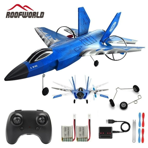 Roofworld RC Airplane F-35 Remote Control Jet Plane 2CH Easy to Fly for Adults Beginners (Blue)