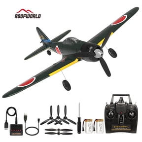 Roofworld RC Airplane Zero Fighter WW2 Warbird Aircraft 4 CH RTF Remote Control Plane with 6-Axis Gyro