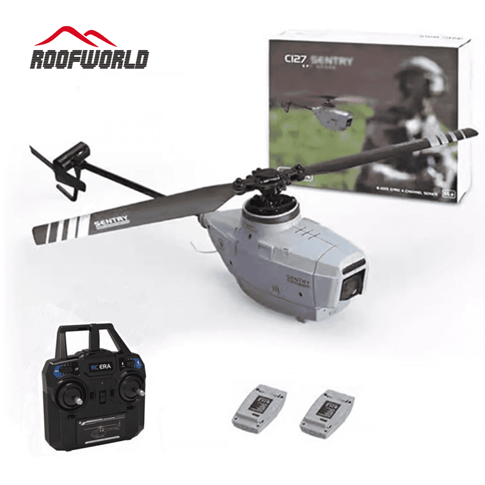 Roofworld RC Helicopter Drone For Adults C127 2.4G 4CH Brushless Helicopter Model Without Aileron Remote Control Aircraft