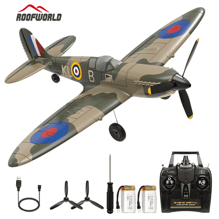 Roofworld RC Plane Spitfire Fighter RC-Fighter 4 CH Remote Control Airplane with Gyro System